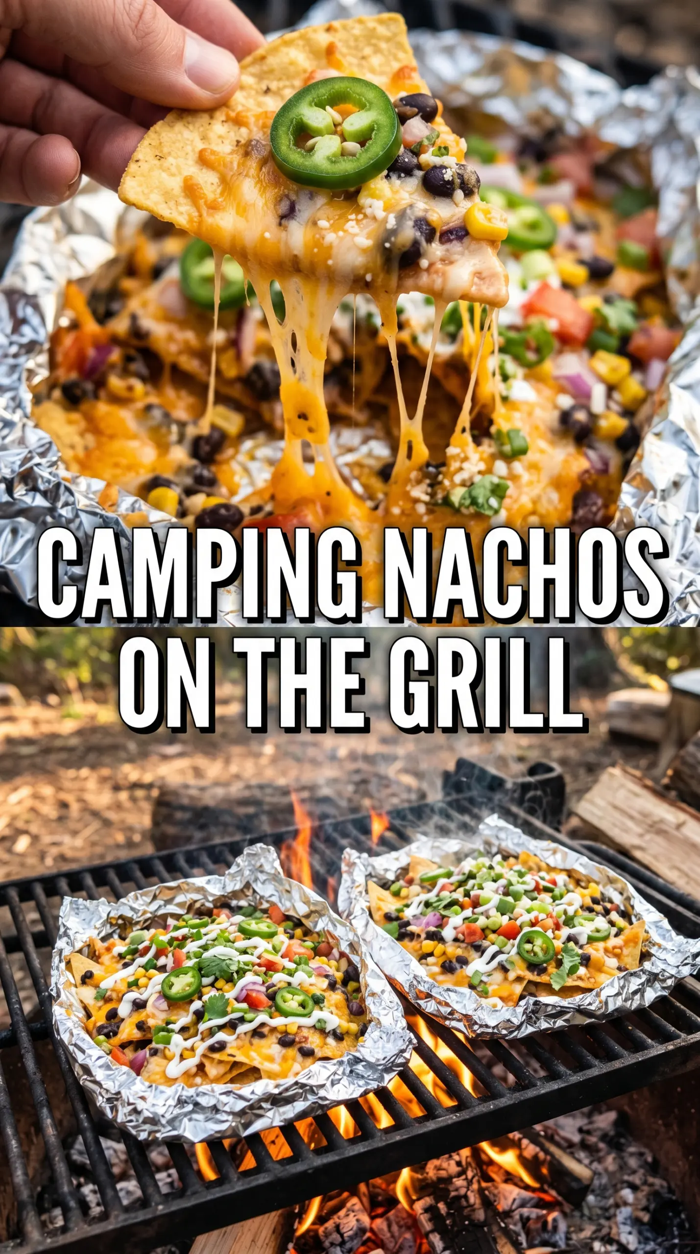 Camping Grilled Nachos cheesy smoky