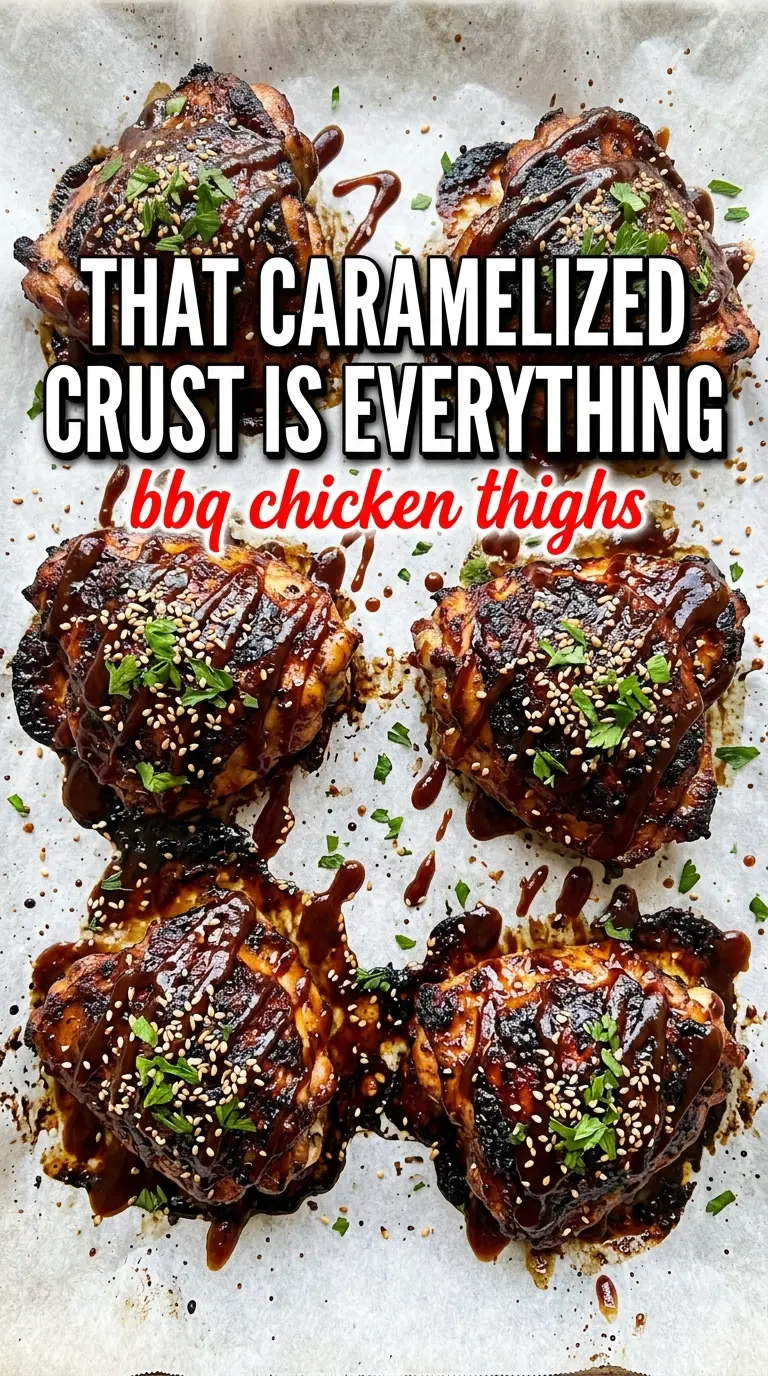 Caramelized BBQ Chicken Thighs crispy saucy grilled