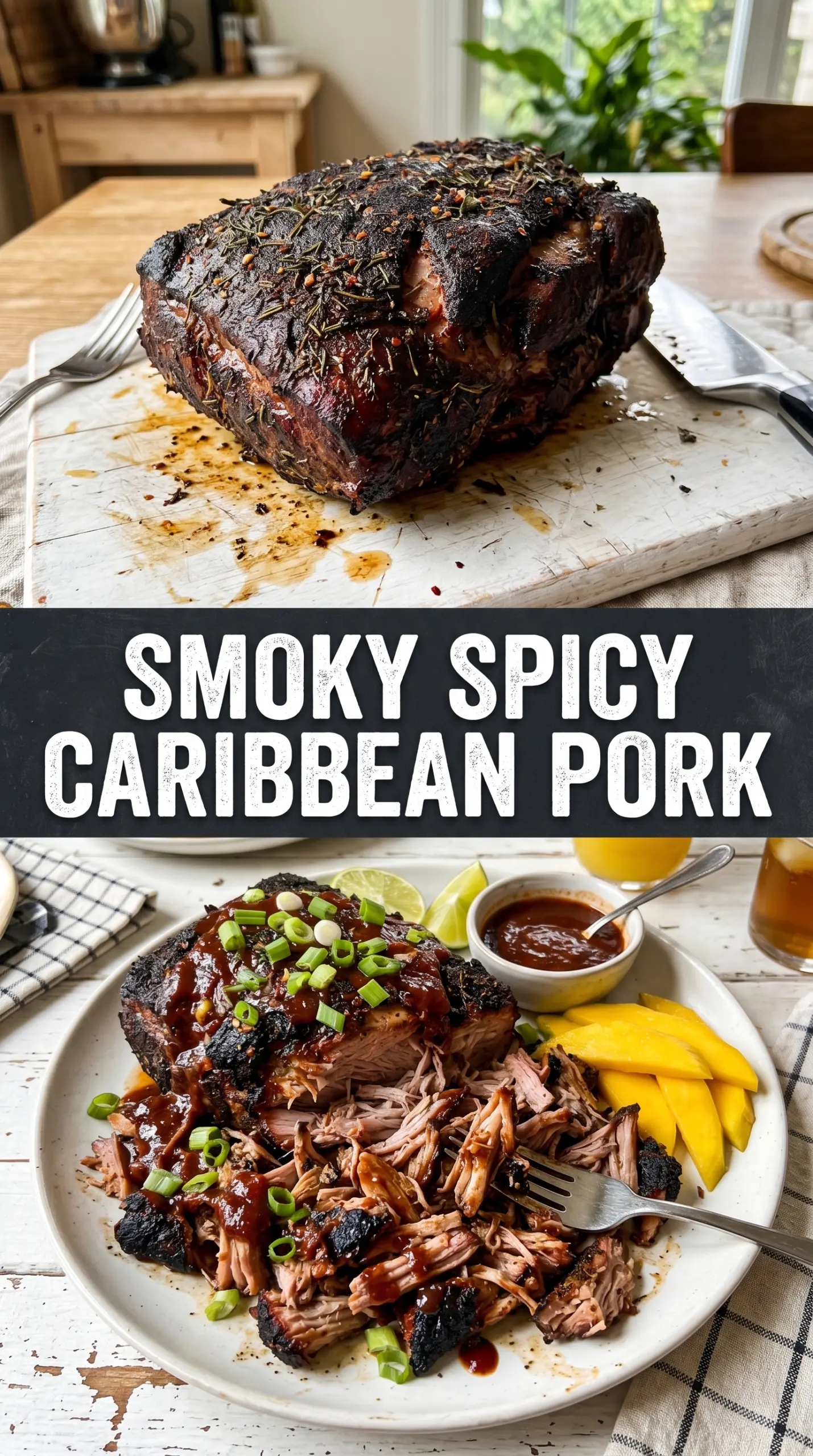 Caribbean Jerk Smoked Pork smoky spicy pork shoulder