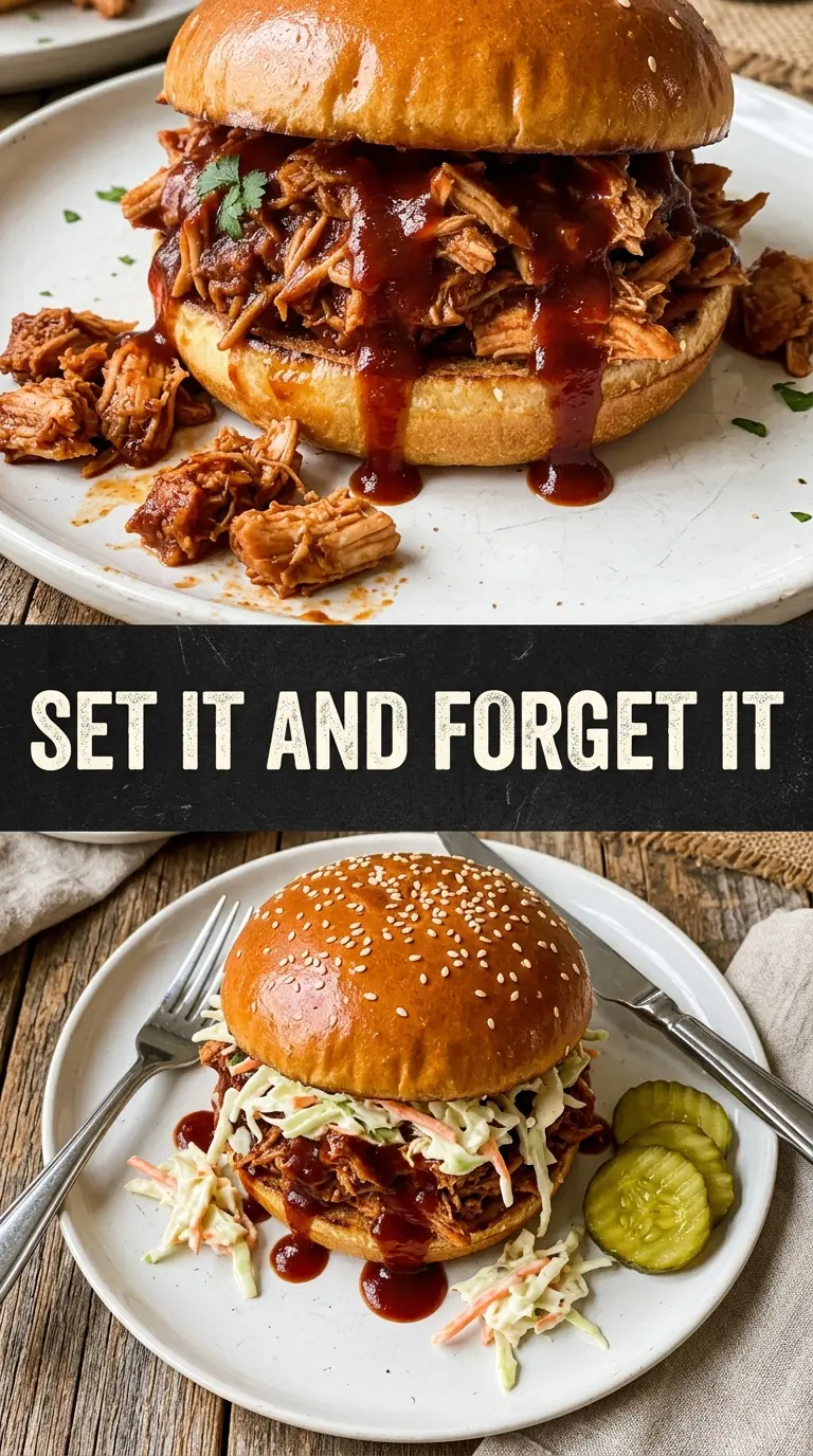 Crockpot BBQ Chicken smoky saucy shredded