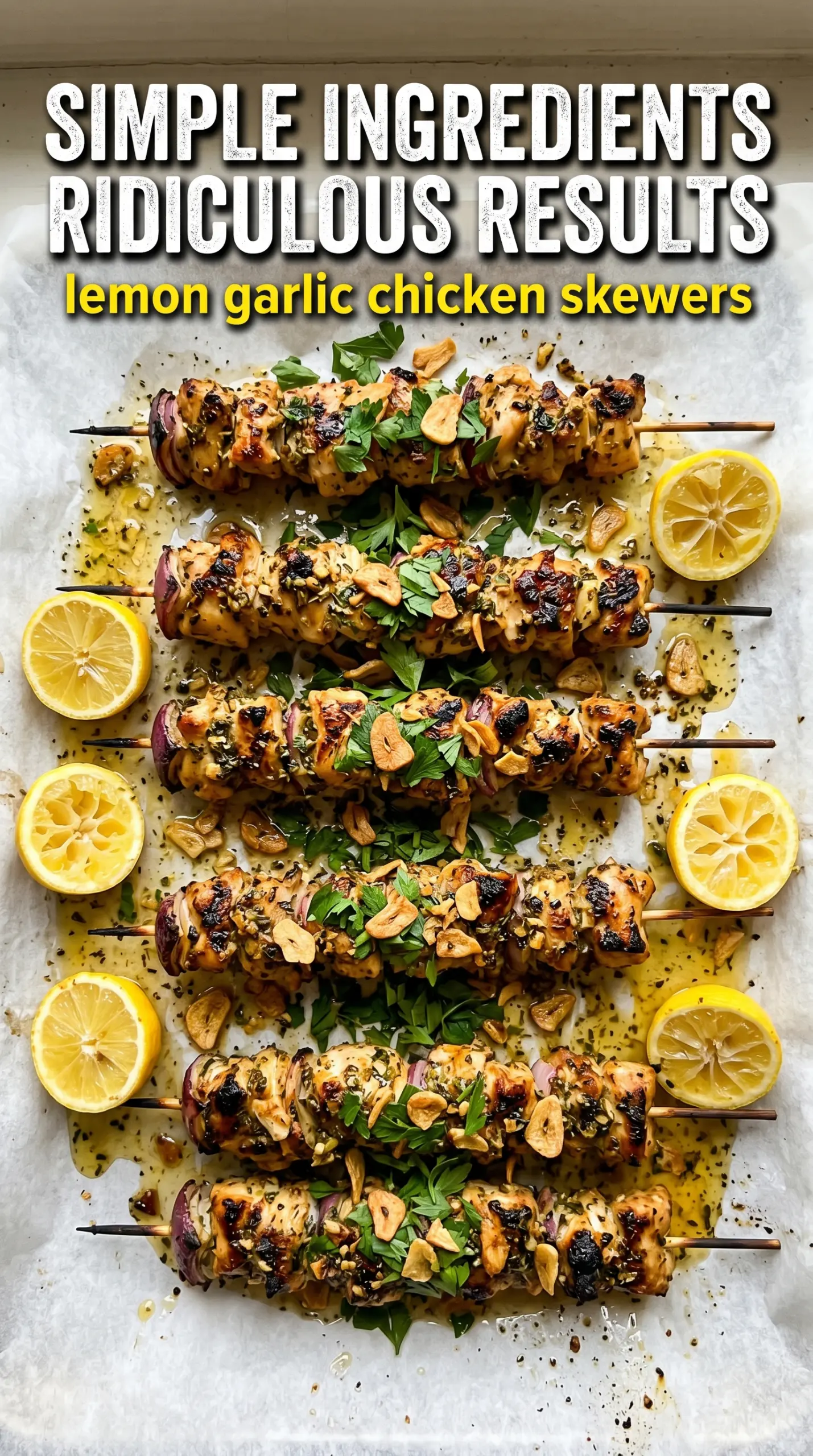 Marinated grilled chicken skewers charred
