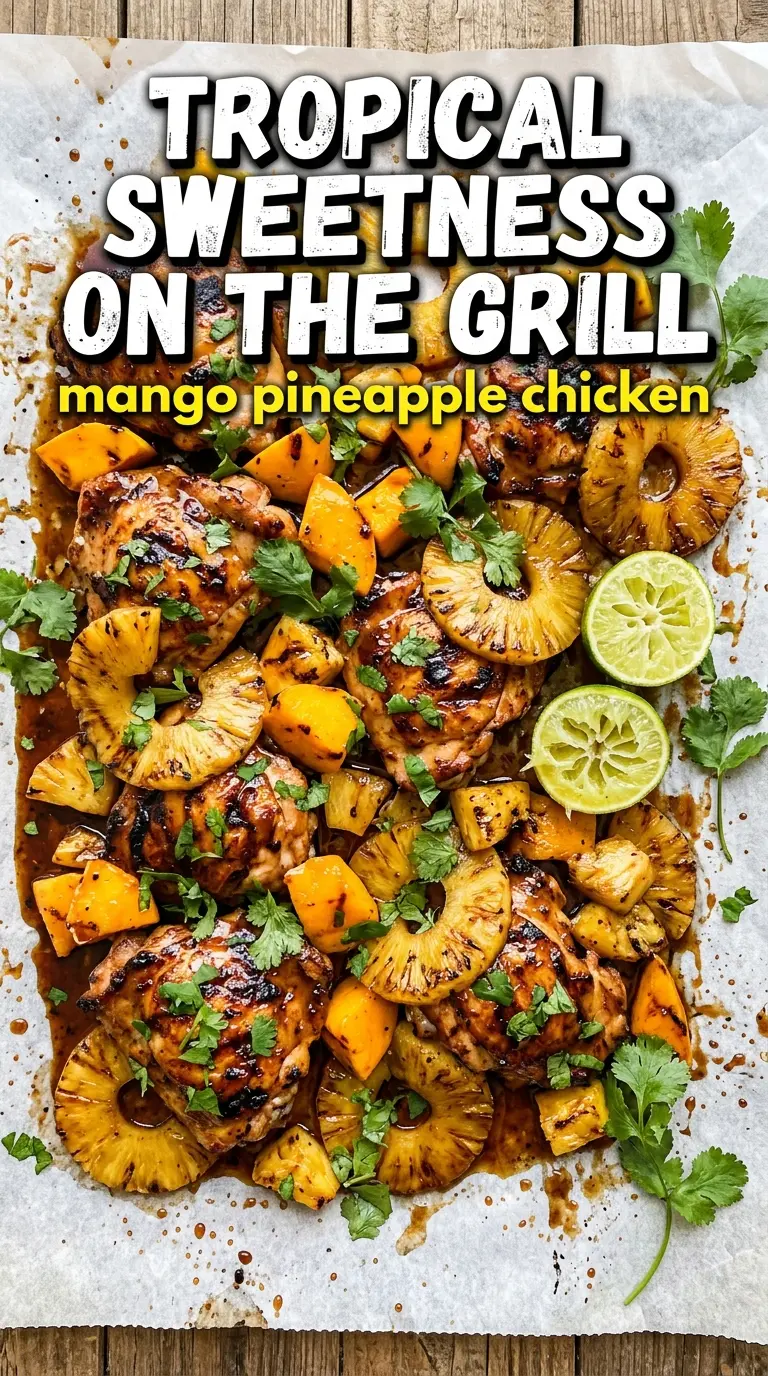 Grilled Mango Pineapple Chicken tropical glazed