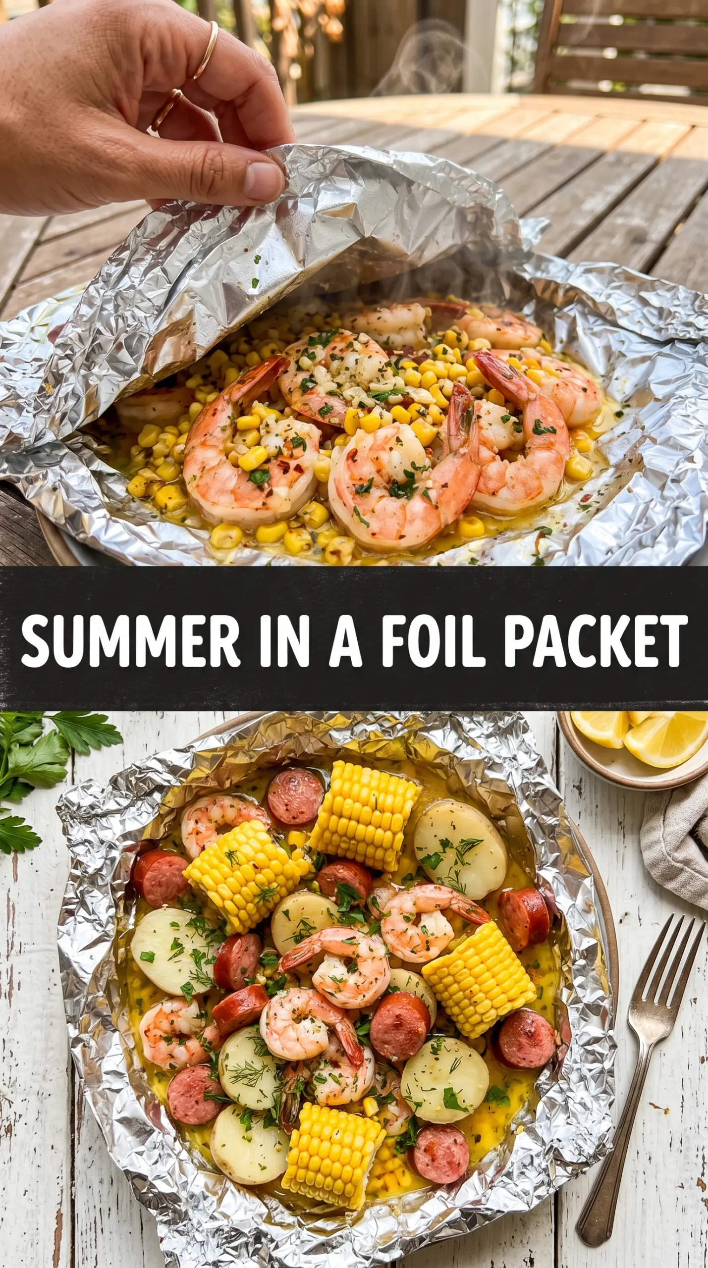 Grilled Shrimp Boil in Foil Packets smoky buttery seafood