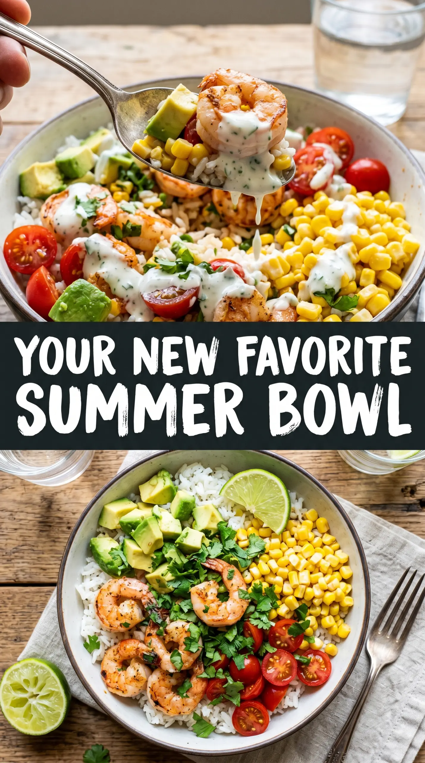 Grilled Shrimp Bowl with Avocado and Corn Salsa vibrant fresh lime