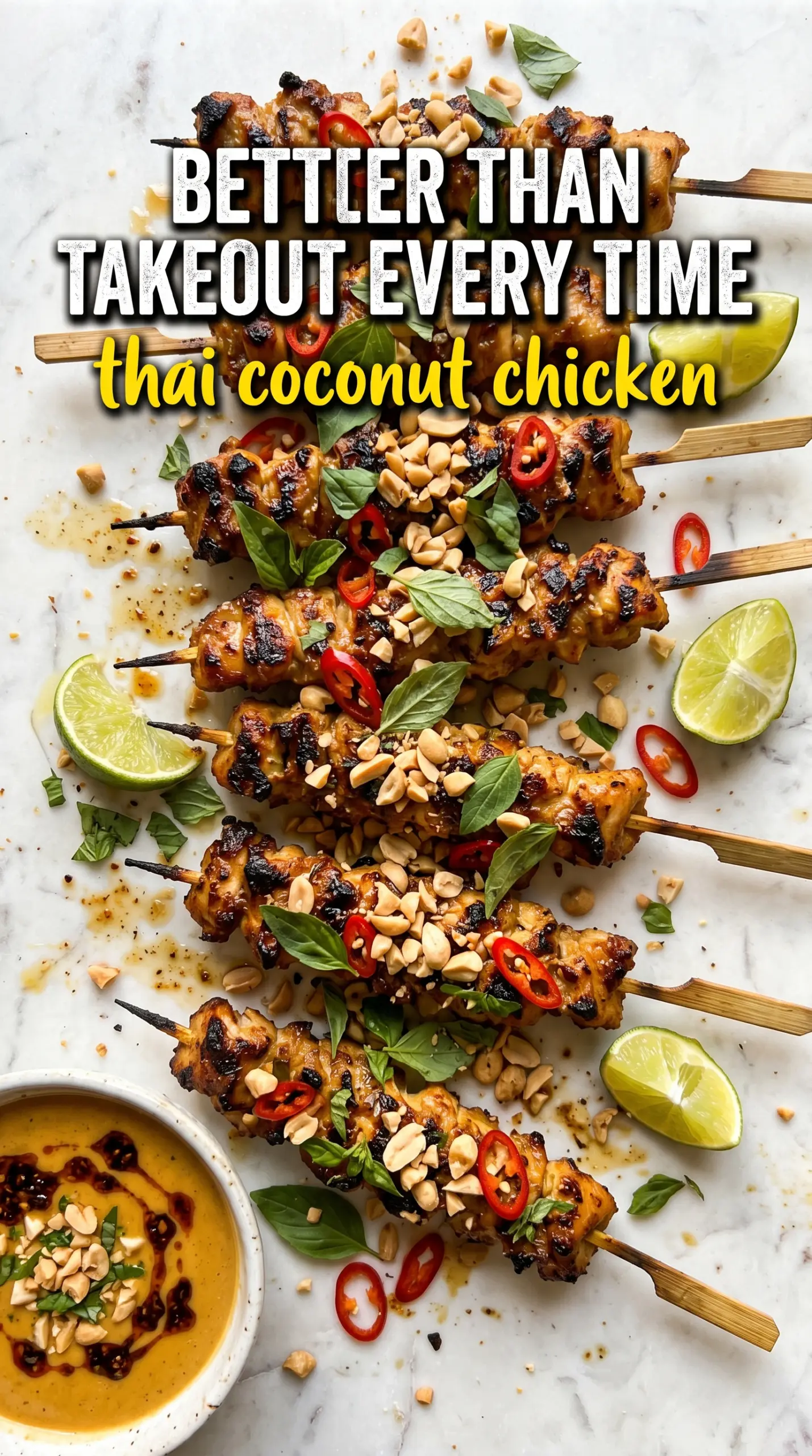 Grilled Thai Coconut Chicken Skewers coconut-lemongrass grilled