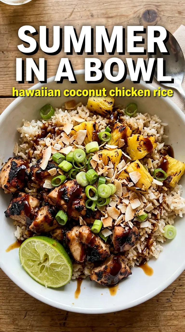 Hawaiian Chicken with Coconut Rice tropical grilled pineapple