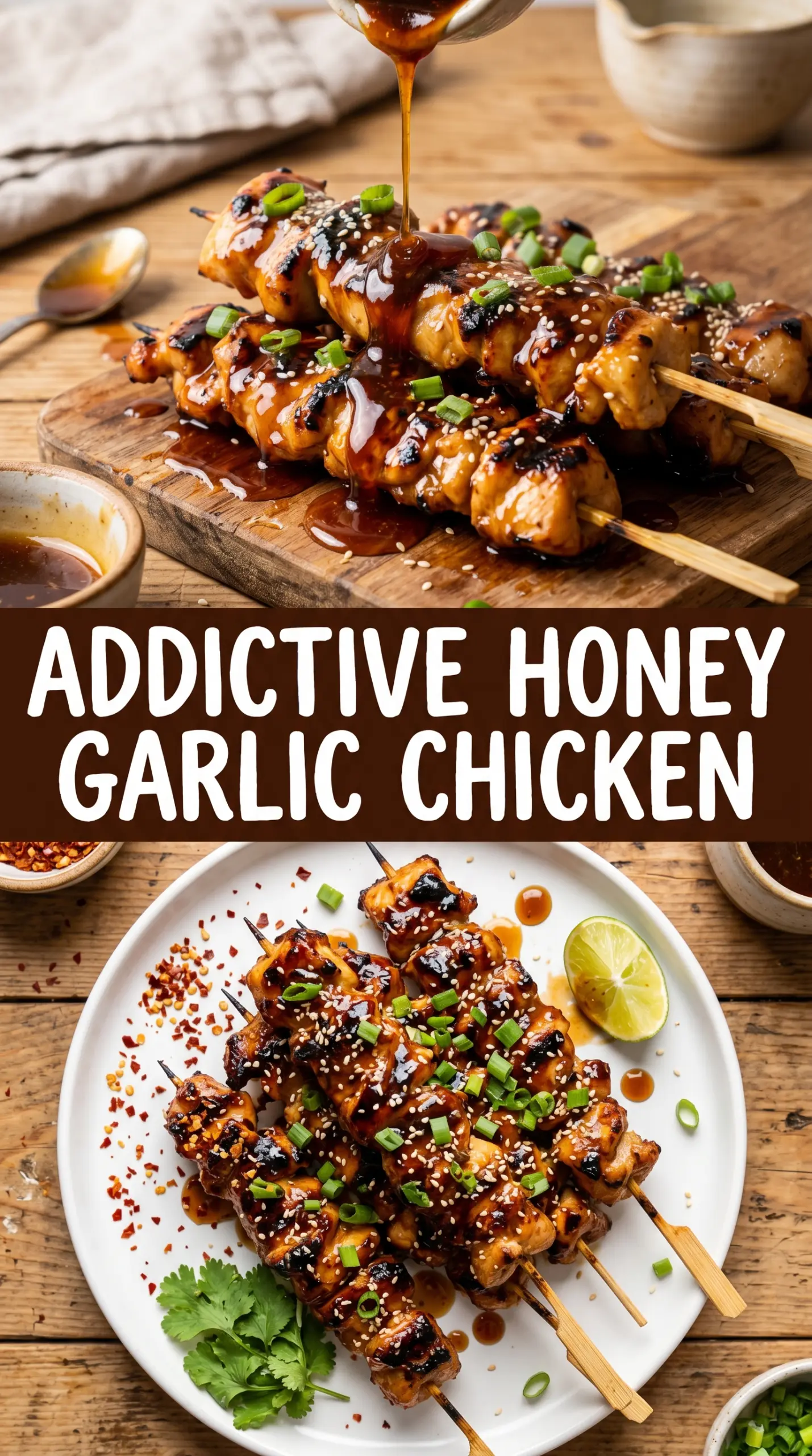 Marinated grilled chicken skewers charred