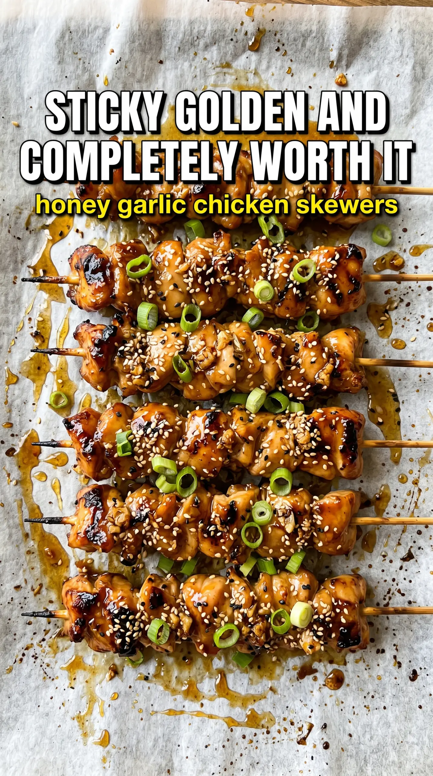 Honey Garlic Chicken Skewers sticky grilled glaze
