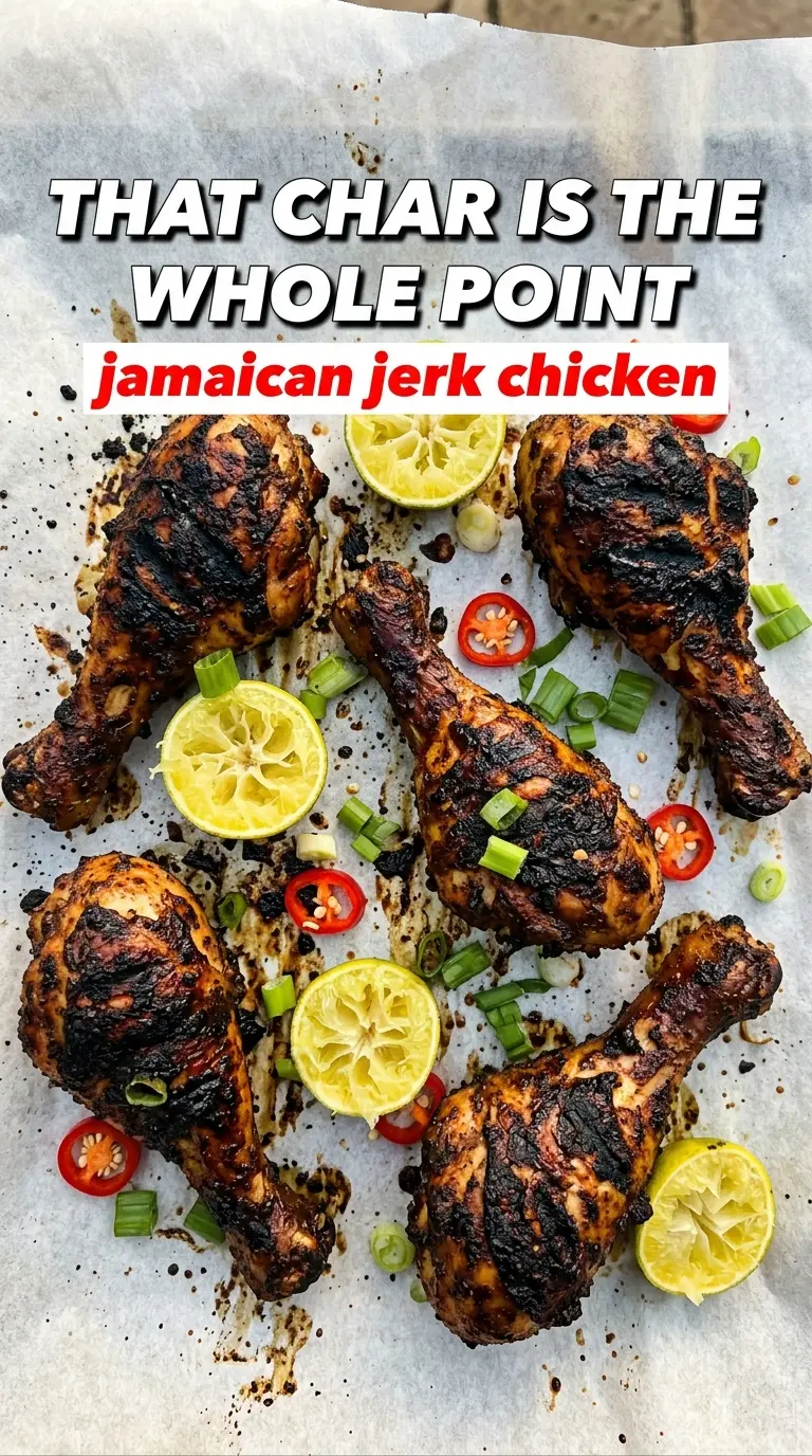 Jamaican jerk chicken spicy charred