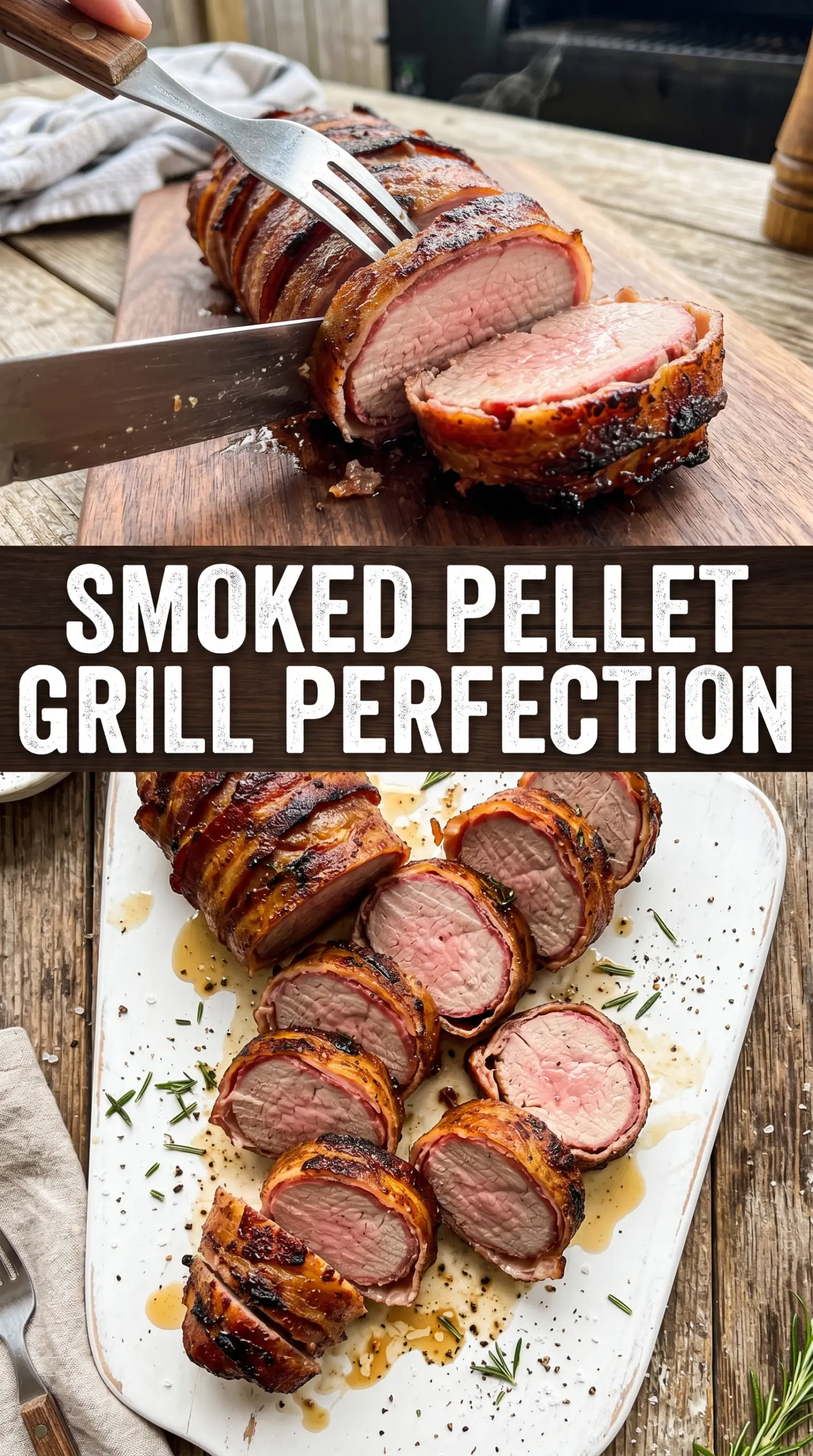 Smoked pork tenderloin with bacon