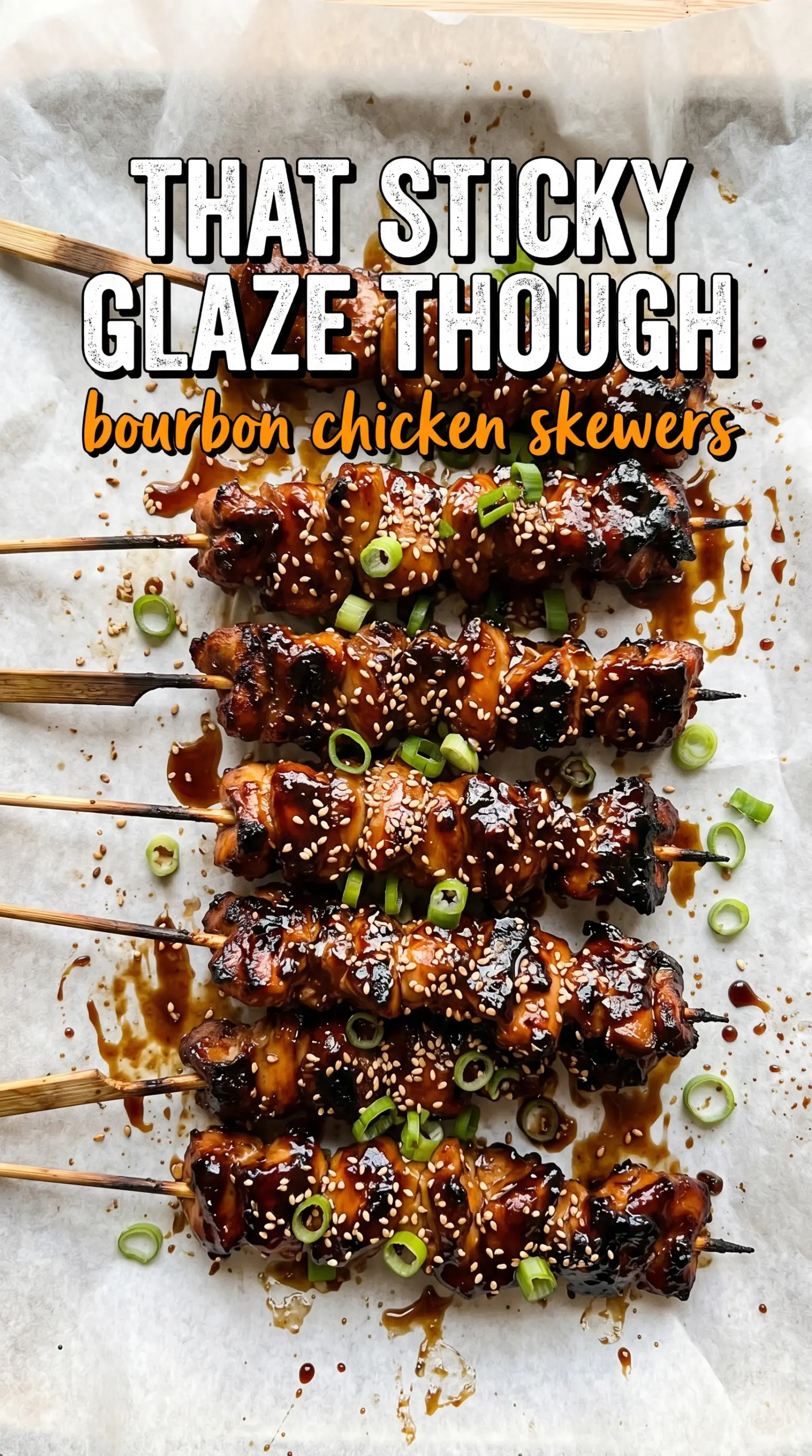 Marinated grilled chicken skewers charred
