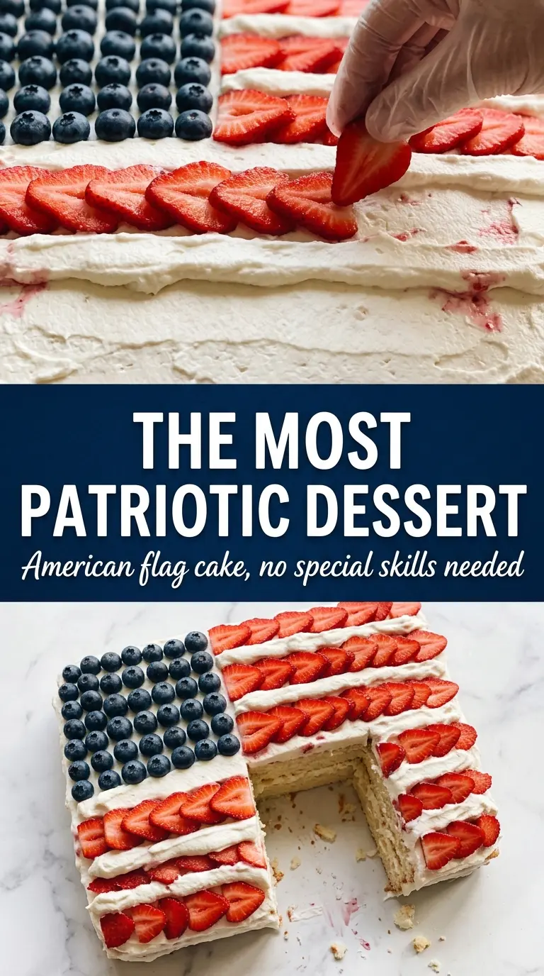American flag cake patriotic fruit cake