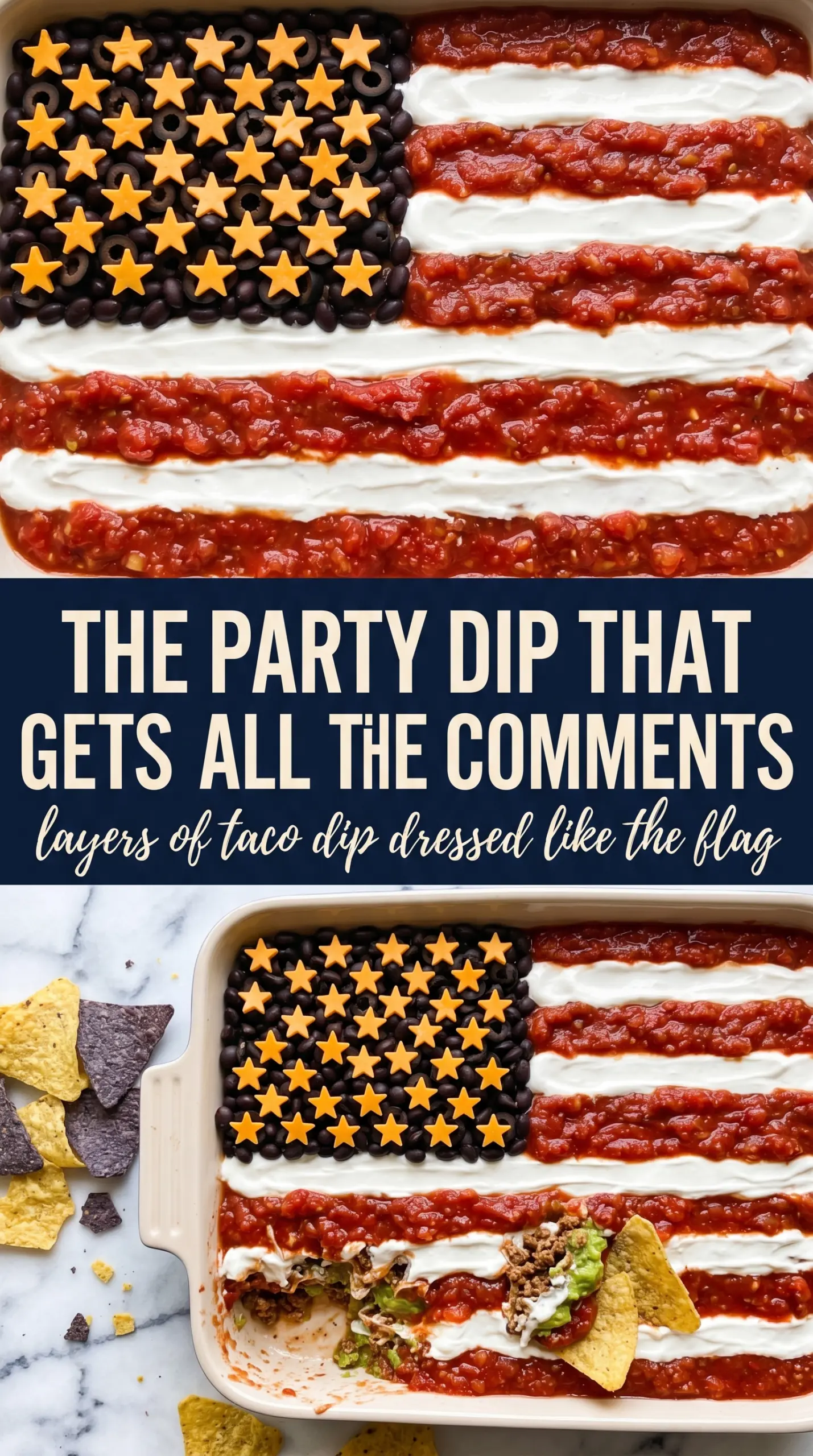 American Flag Taco Dip patriotic layered dip