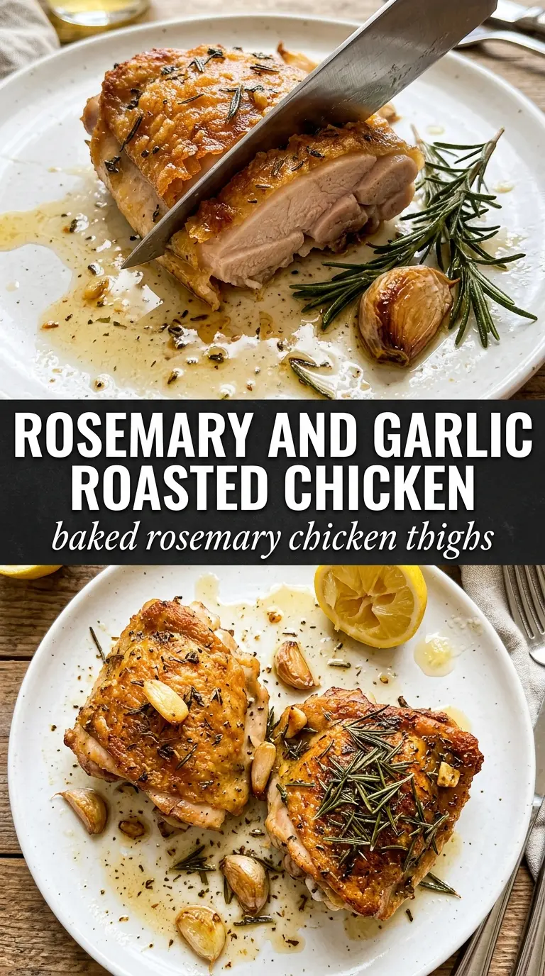 Baked Rosemary Chicken Thighs golden rosemary garlic lemon