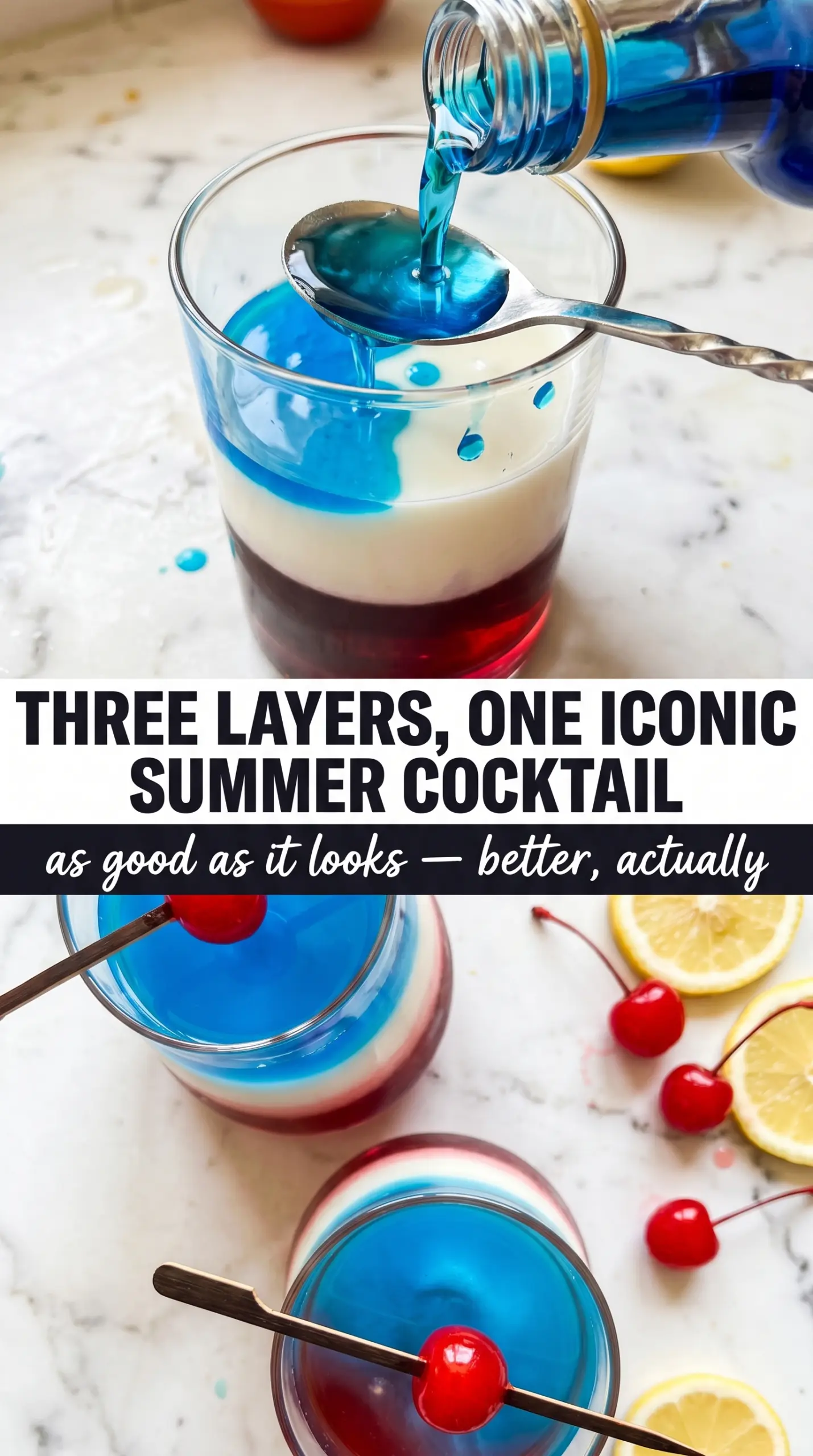 Bomb Pop Cocktail layered patriotic cocktail