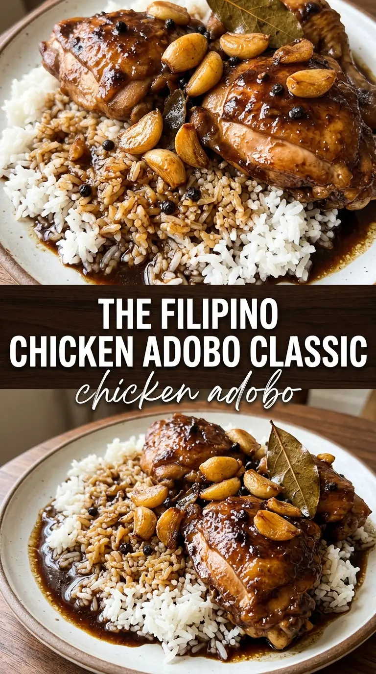 Chicken adobo savory braised garlic