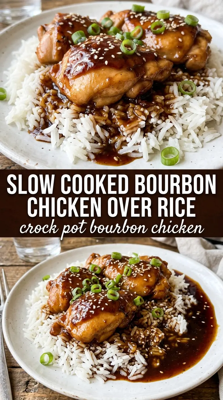 Crock Pot Bourbon Chicken sticky slow cooker