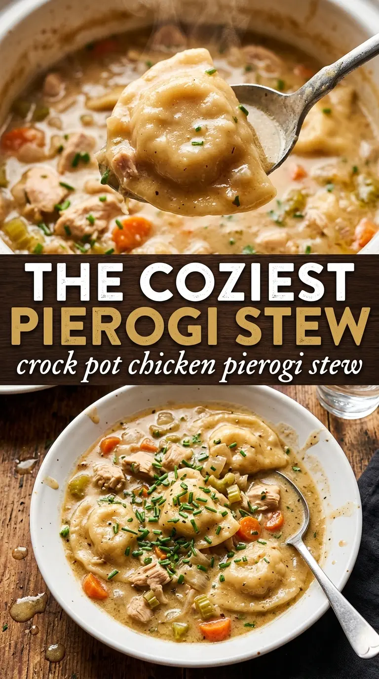 Crock Pot Chicken Pierogi Stew creamy cheesy