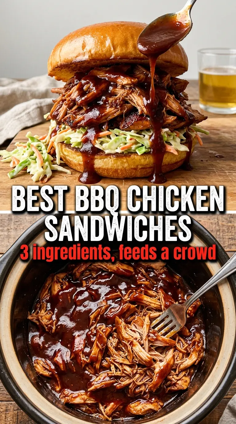 Crockpot BBQ Chicken sticky saucy shredded