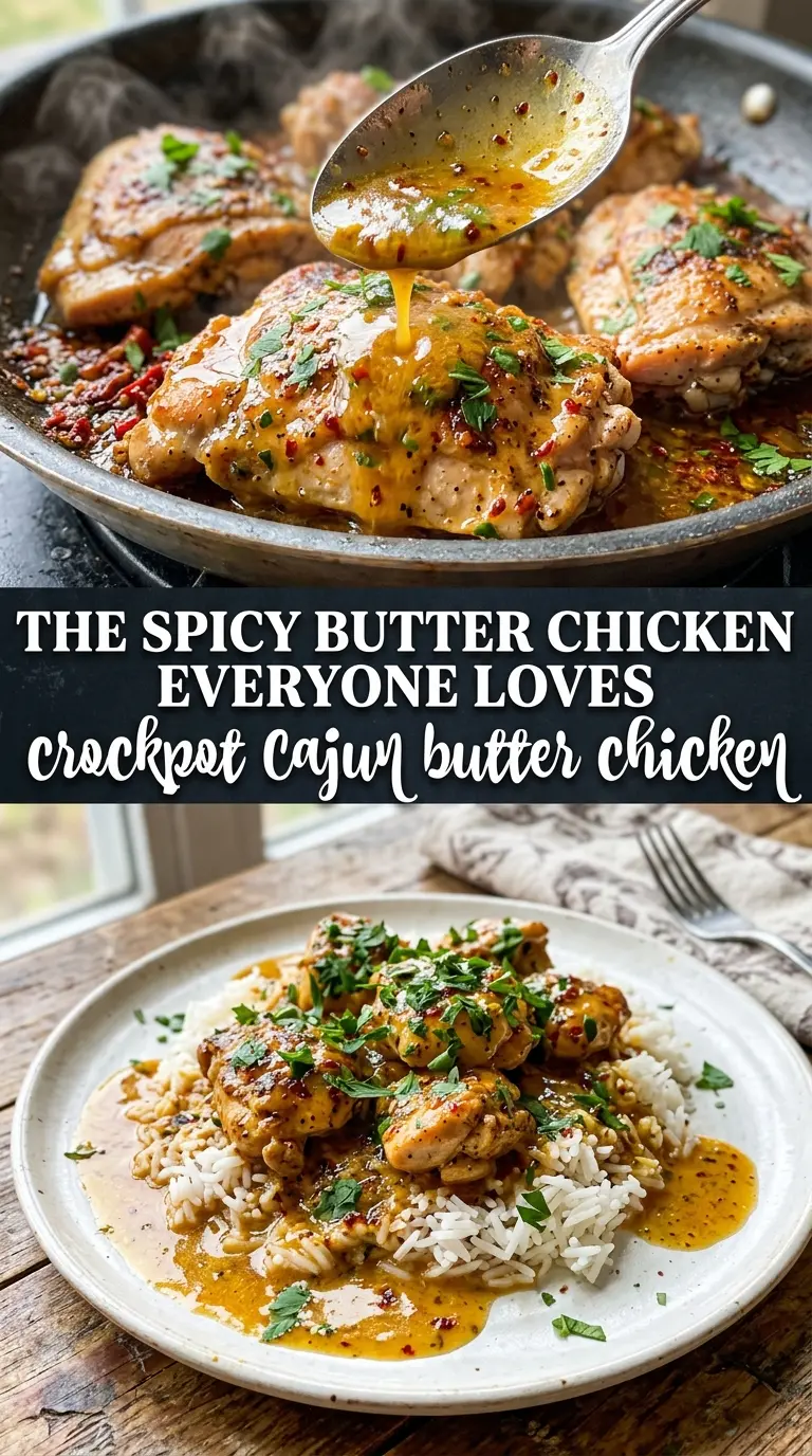 Crockpot Cajun Butter Chicken spicy buttery chicken thighs