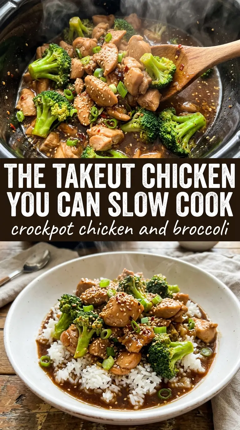 Crockpot Chicken and Broccoli glossy soy-garlic