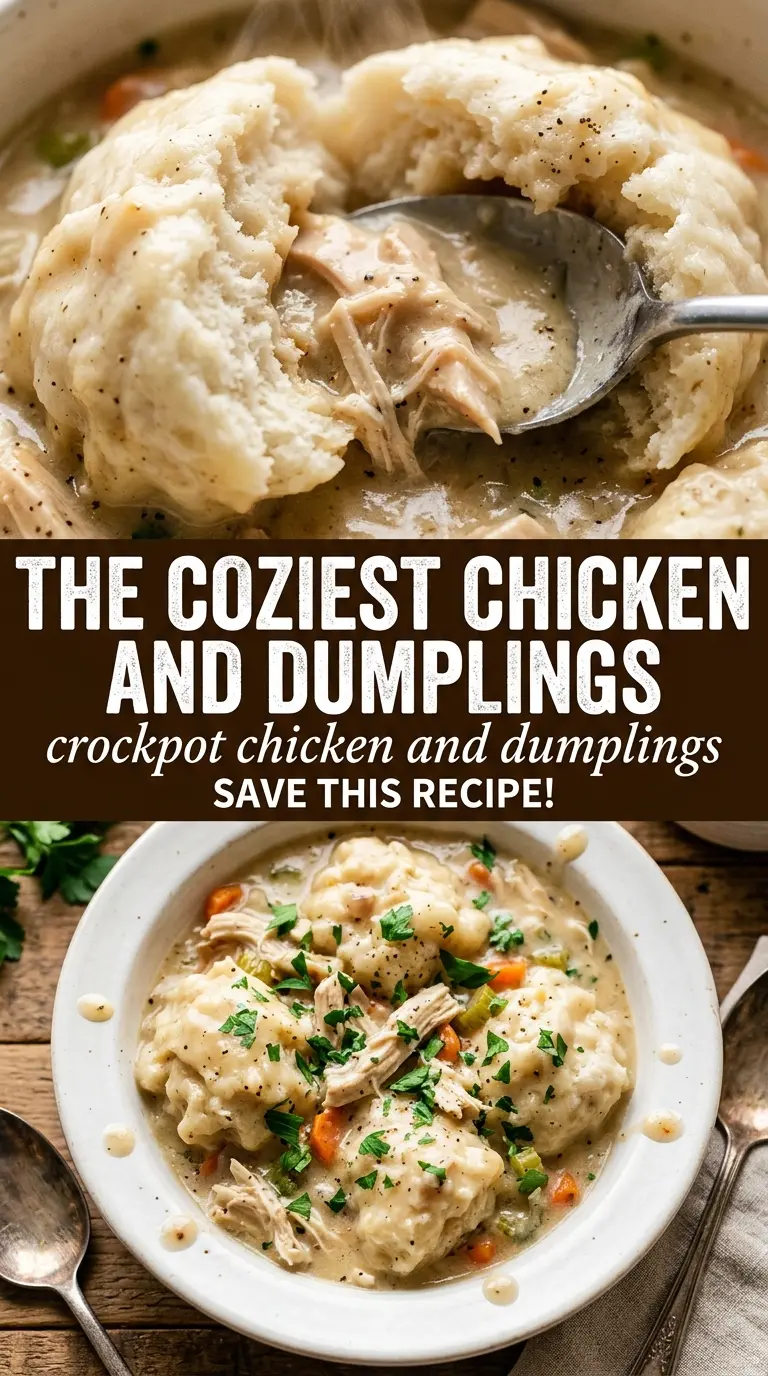 Crockpot Chicken and Dumplings creamy biscuit dumplings
