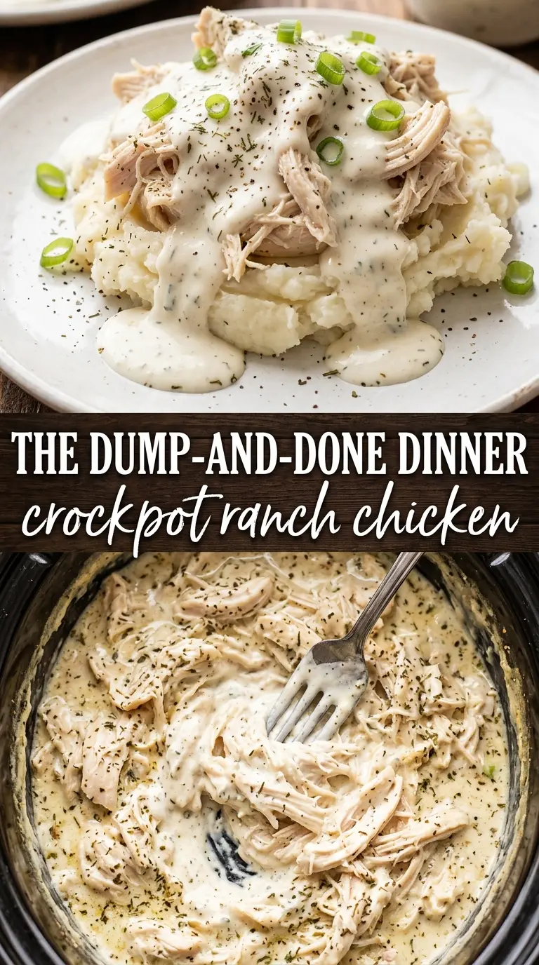 Crockpot Ranch Chicken creamy shredded