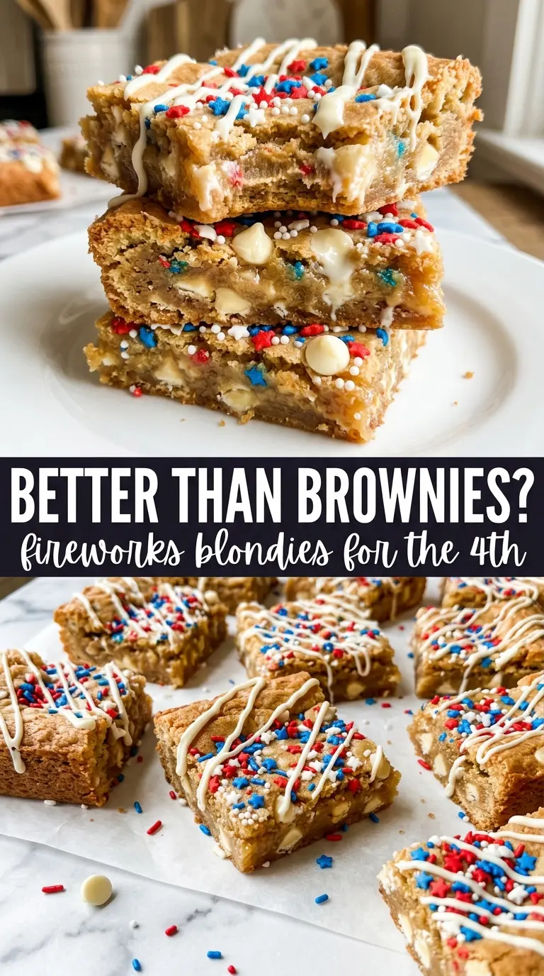 Fireworks blondies chewy sprinkle-studded patriotic