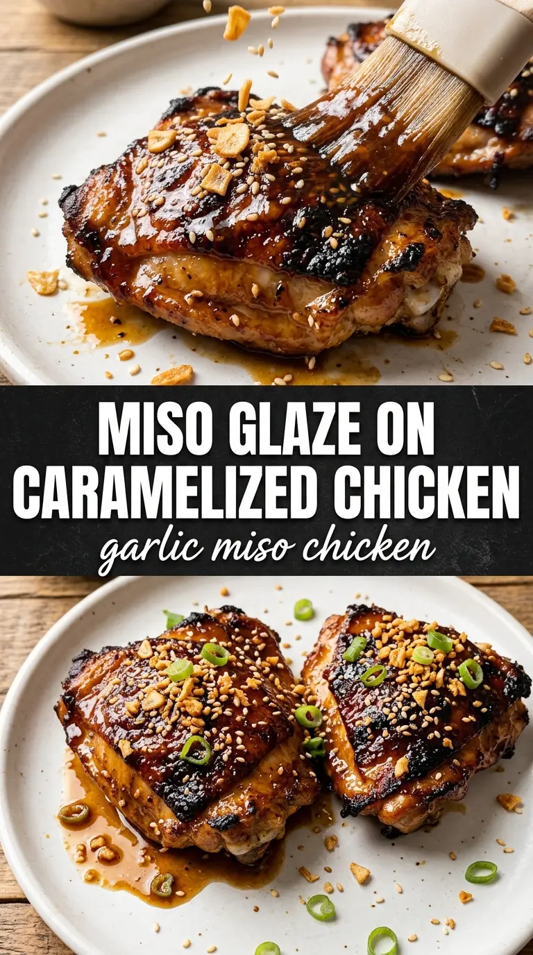 Garlic miso chicken caramelized glazed