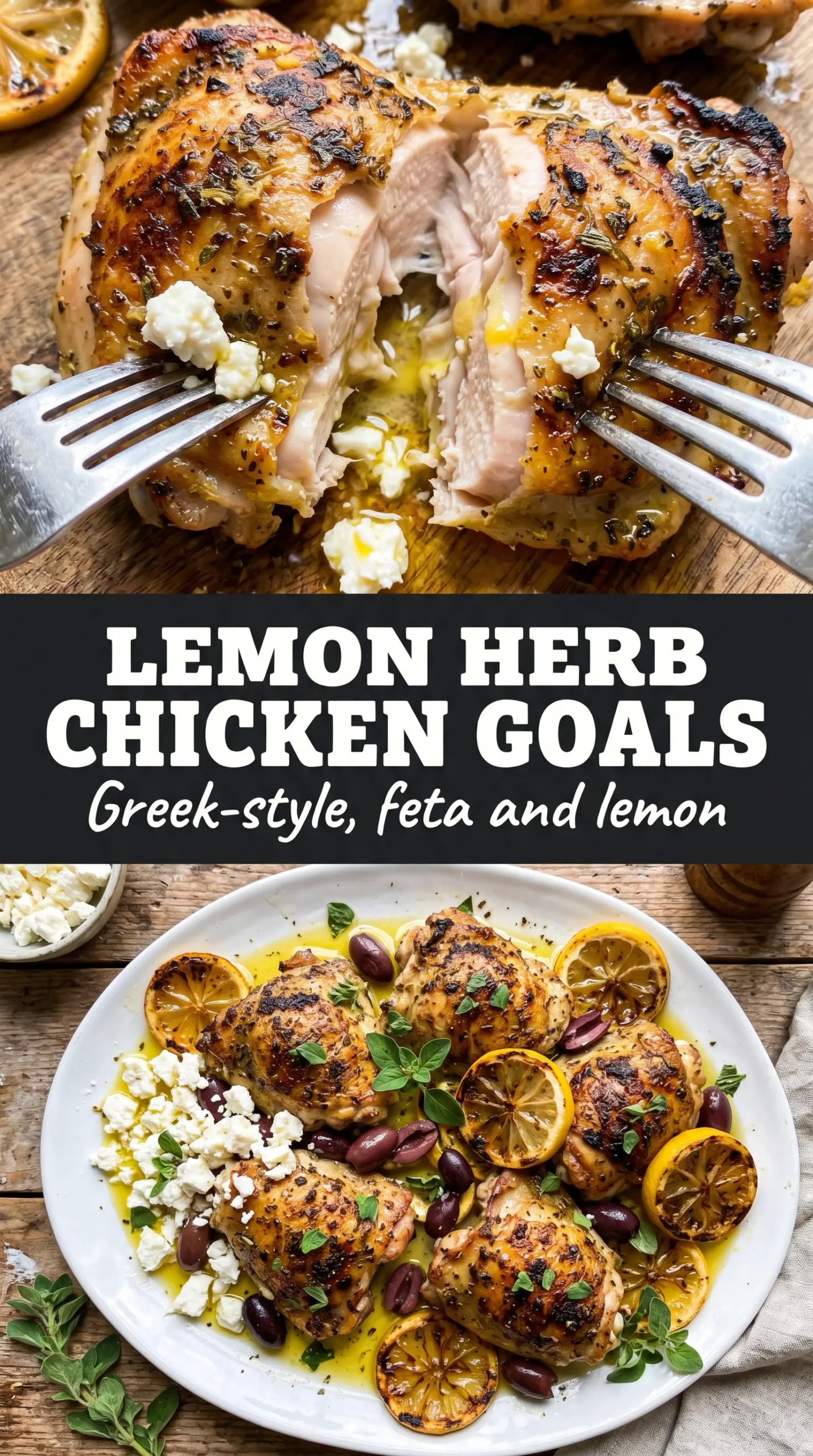 Greek Chicken With Lemon And Feta herb-roasted tangy golden