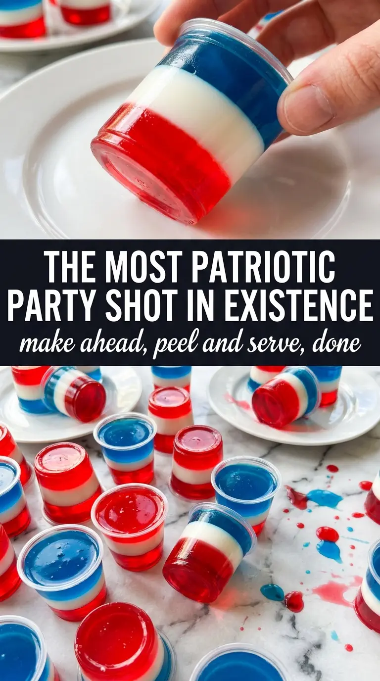 Red White and Blue Jell-O Shots patriotic layered