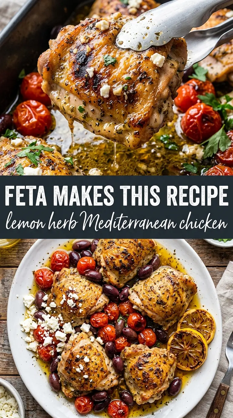 Mediterranean chicken thighs golden herb-roasted lemony
