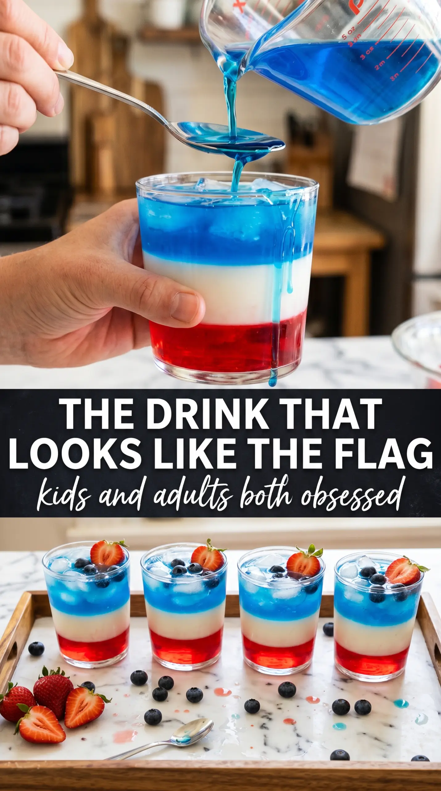 Non-Alcoholic Layered Drinks colorful layered beverage