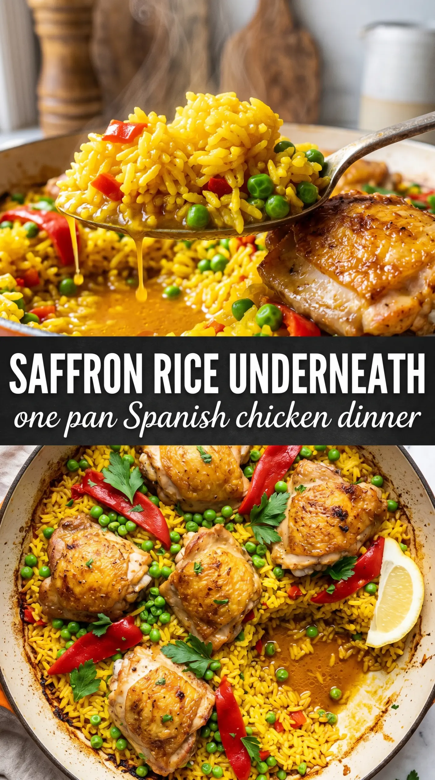 One Pan Spanish Chicken And Rice saffron rice chicken thighs