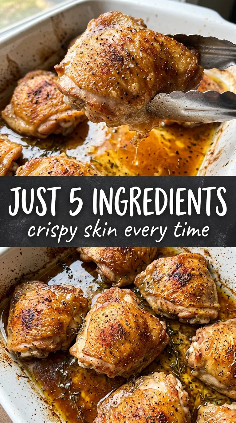 Oven baked chicken thighs crispy golden juicy