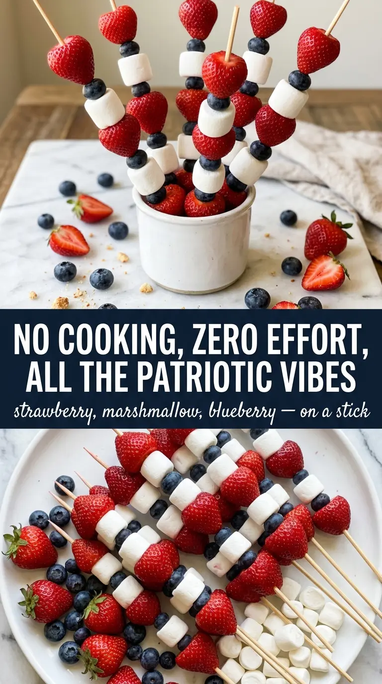 Red, White & Blue Fruit Kabobs patriotic fruit skewers