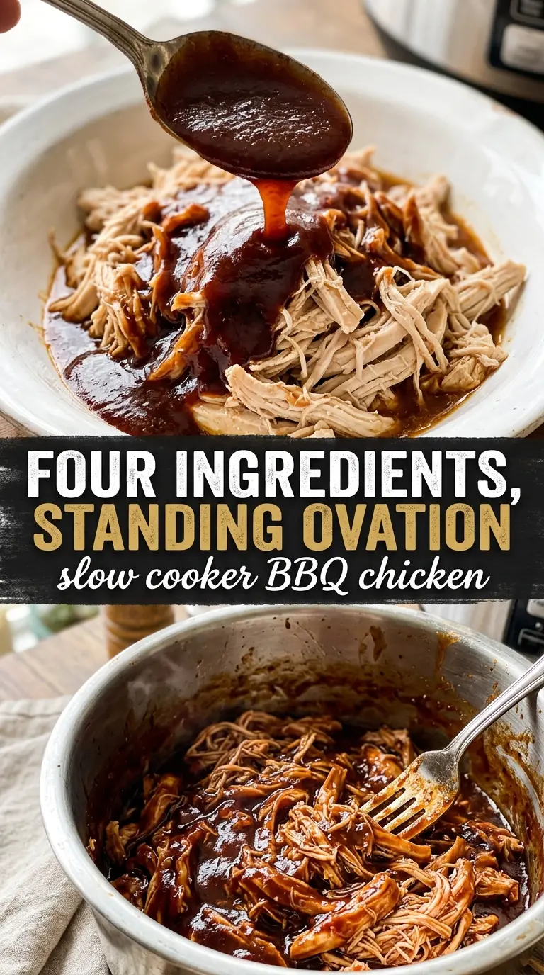 Slow Cooker BBQ Chicken juicy shredded