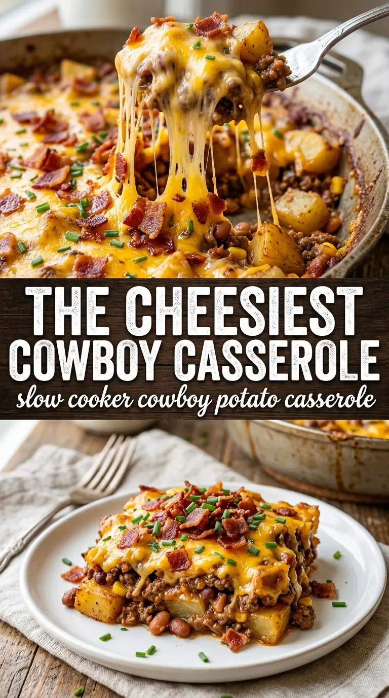 Slow Cooker Cowboy Potato Casserole cheesy bacon hearty