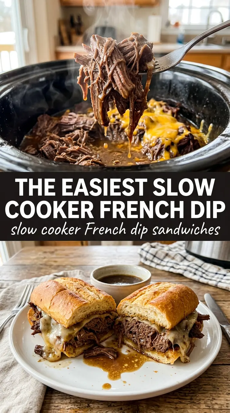 Slow Cooker French Dip Sandwiches savory melty
