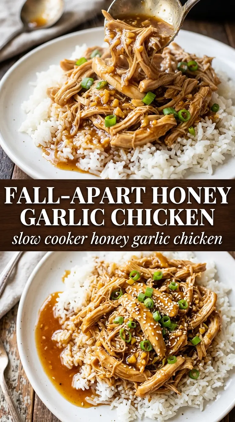 Slow Cooker Honey Garlic Chicken tender glossy