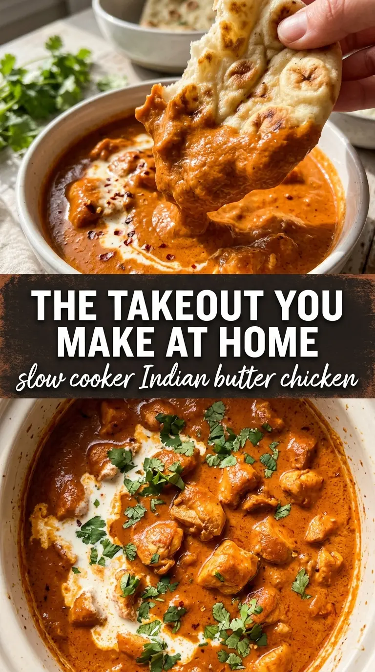 Slow Cooker Indian Butter Chicken creamy spiced cilantro