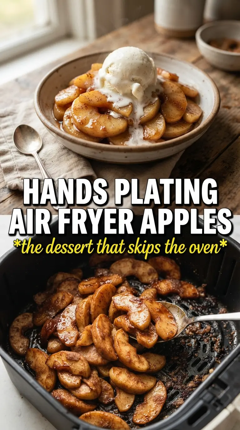 Air Fryer Apples caramelized cinnamon sugar