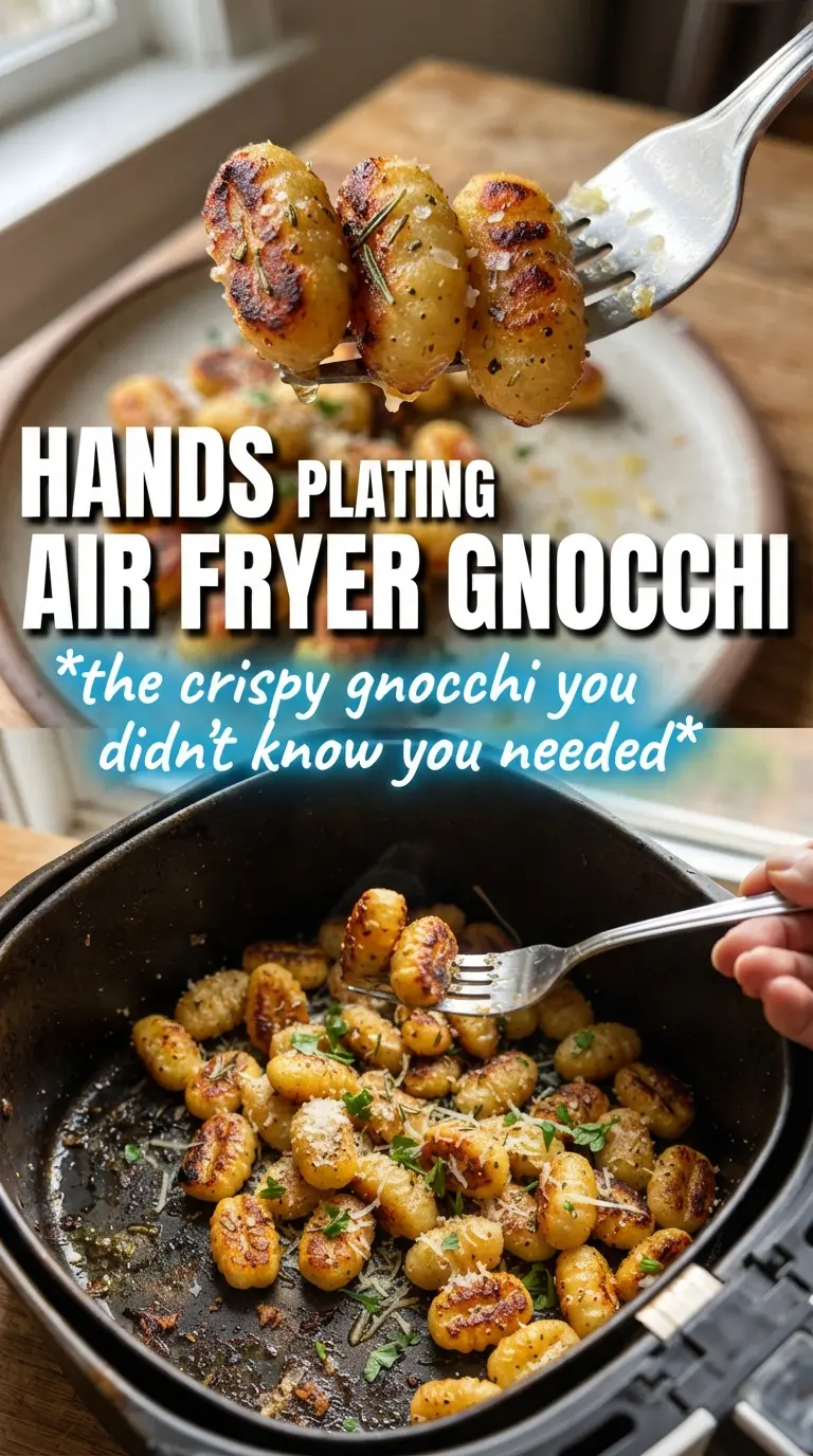 Air fryer gnocchi golden crispy garlic butter parmesan