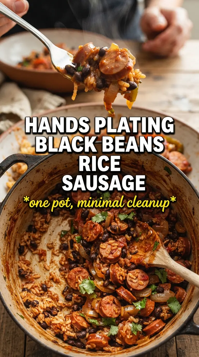 Black Beans and Rice With Sausage smoky one-pot