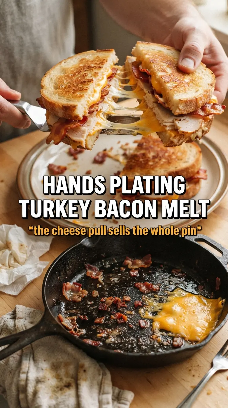 Cheddar and Bacon Turkey Melt on Sourdough crisp toasted melty