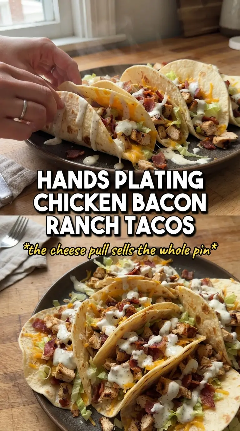 Cheesy Chicken Bacon Ranch Tacos crispy ranch-loaded