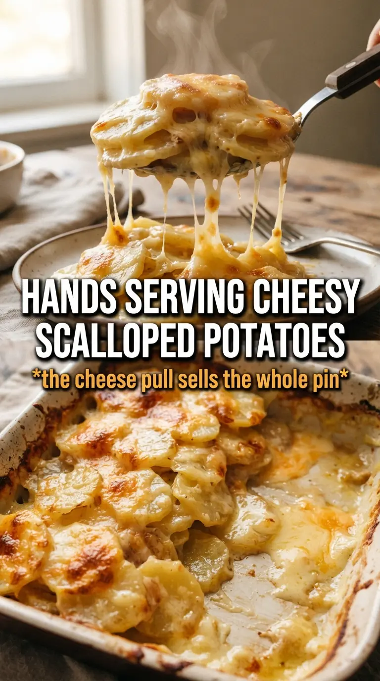 Cheesy Scalloped Potatoes golden creamy layered