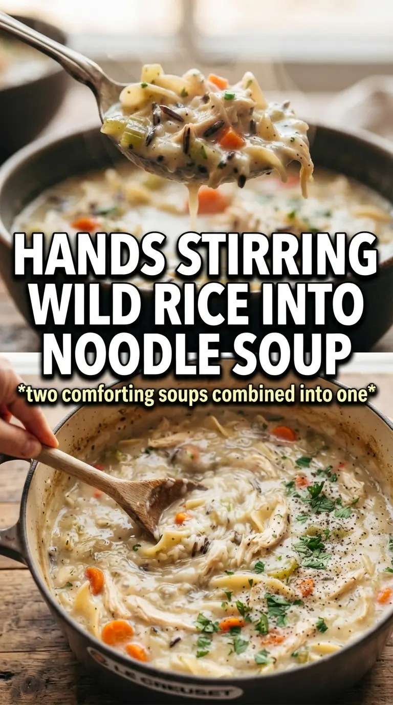 Chicken noodle and wild rice soup creamy golden hearty