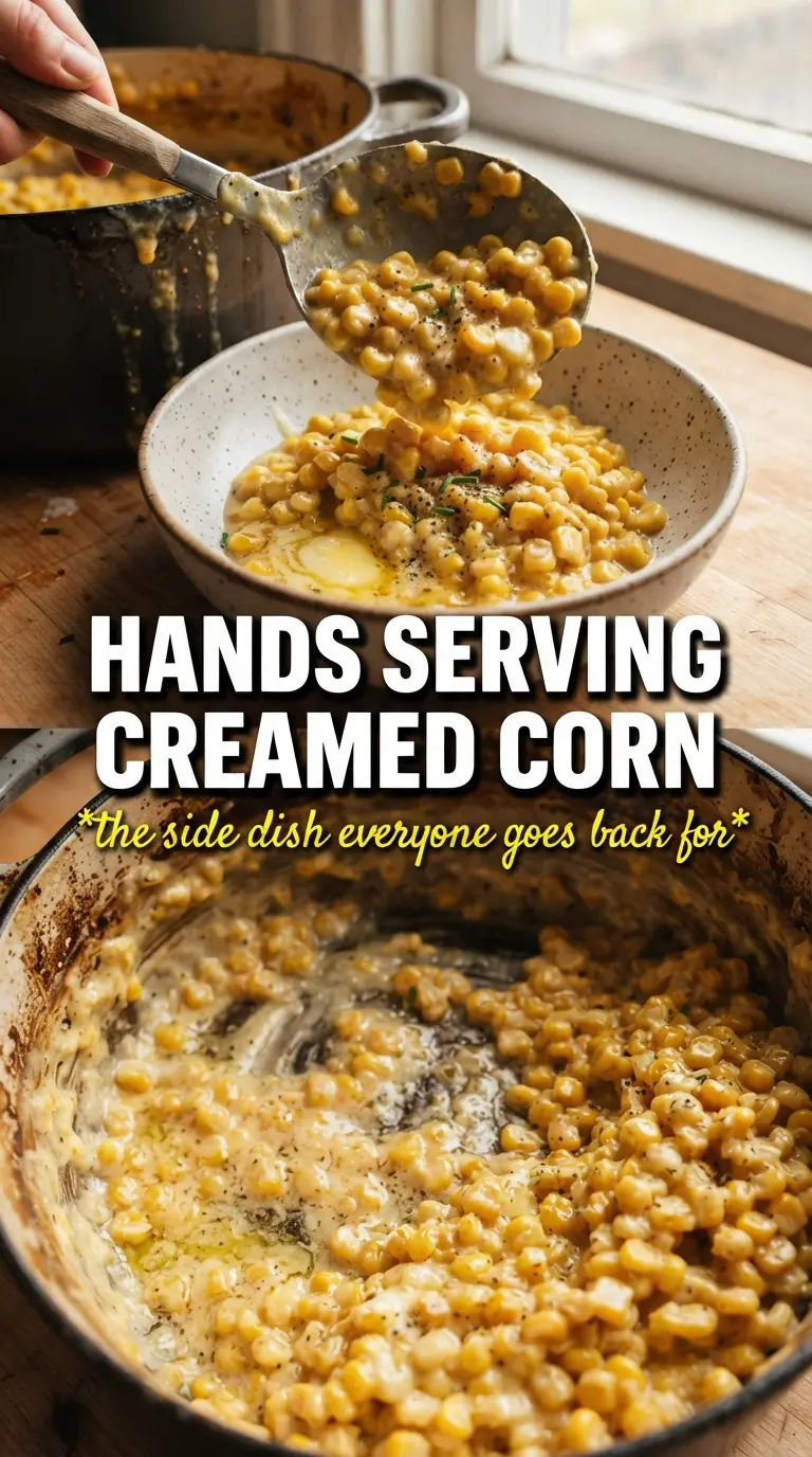 Creamed corn creamy buttery chive-topped