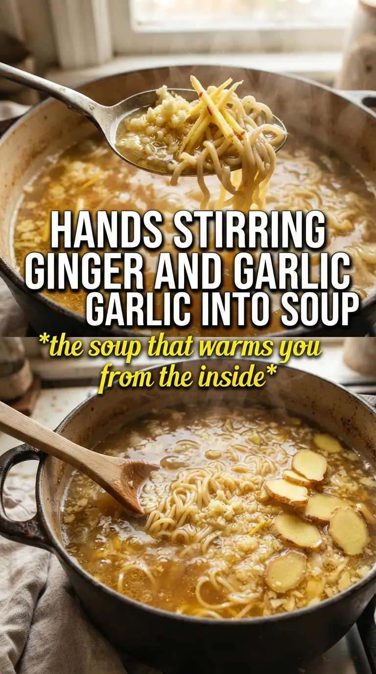 Ginger Garlic Chicken Noodle Soup golden broth savory noodles